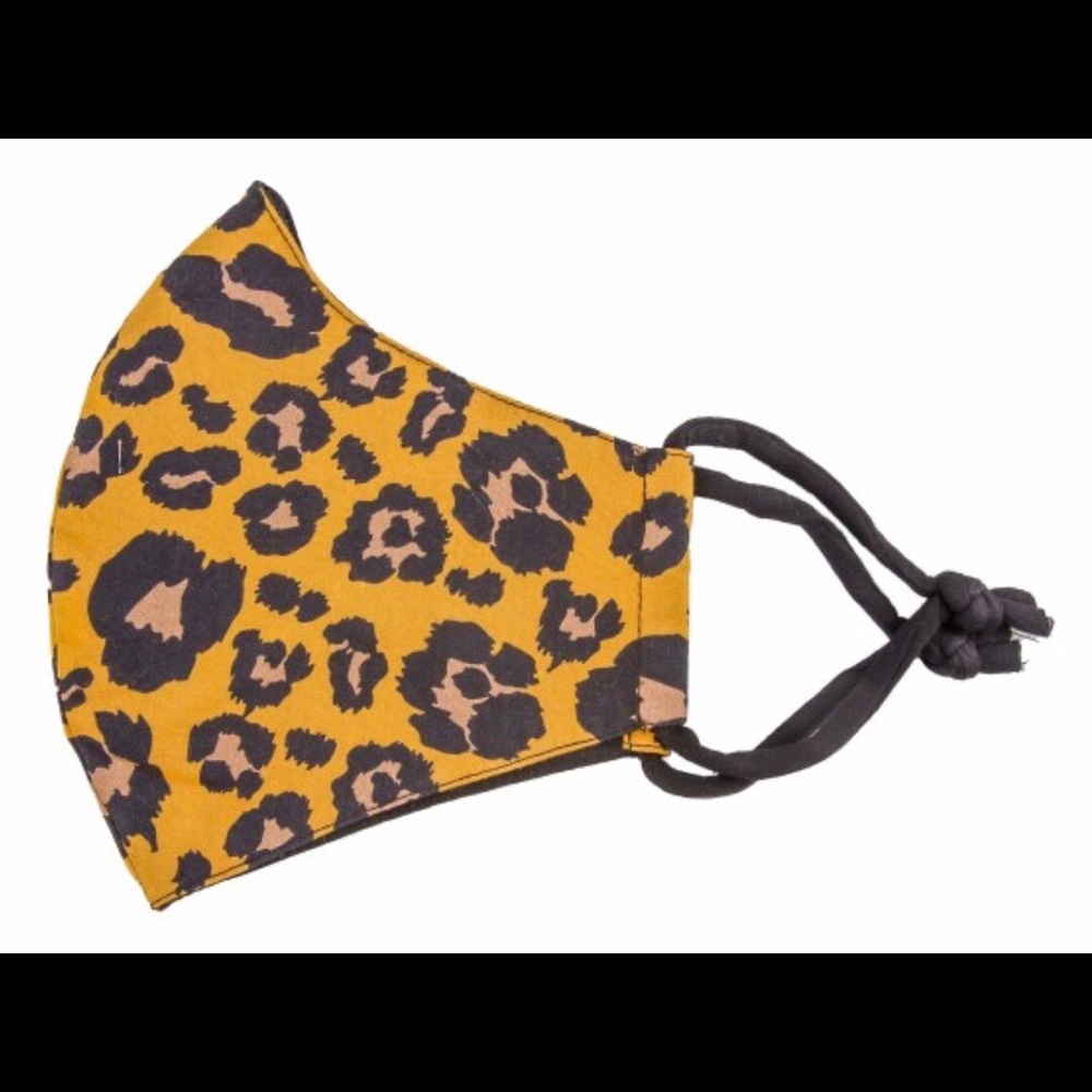 Mustard Leopard Face Mask